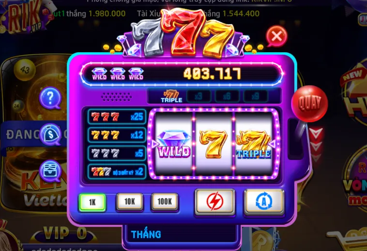 Minigame 777 tại RikVip Trải Nghiệm Nổ Hũ Cổ Điển Và Thưởng Lớn