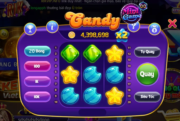 Minigame Candy Tại RikVip Thế Giới Kẹo Ngọt Nhận Thưởng Jackpot Khủng Năm 2026