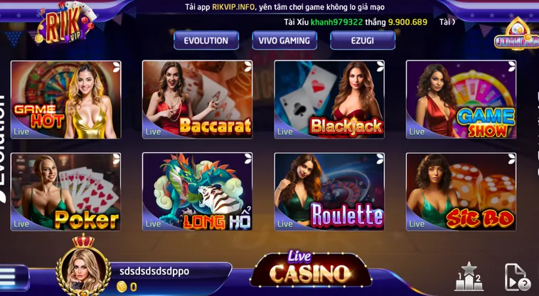 Casino Livestream Tại RikVip Trải Nghiệm Sòng Bài Thượng Lưu Với Dealer Chuyên Nghiệp 2026