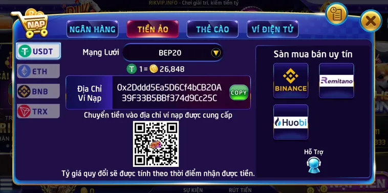 Nạp rút đa kênh an toàn tiện lợi tại cổng game Rikvip.