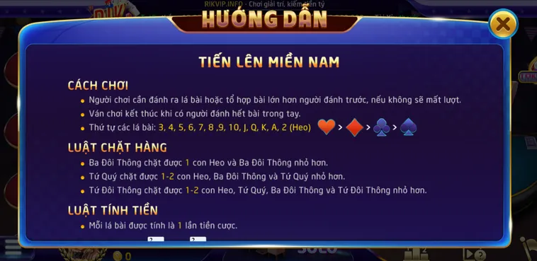 Tiến Lên Miền Nam Tại RikVip Sảnh Bài Đẳng Cấp Với Tỷ Lệ Trả Thưởng Cao Nhất 2026